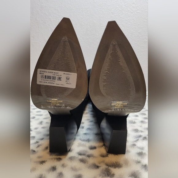 NIB All Saints Roberta Black Suede Boot With Block Heel Size US 9 - Picture 7 of 9